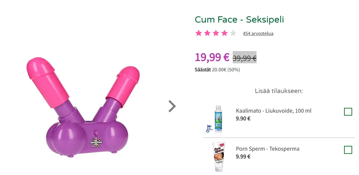 Cumface-seksipeli Kaalimato.comissa
