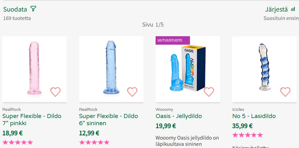 Kaalimadon suositut dildod
